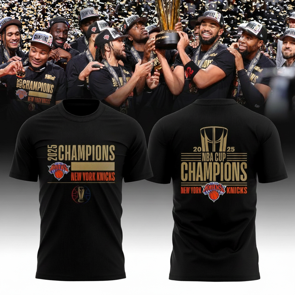 New York Knicks 2025 NBA Cup Champions Locker Room T-Shirt Knicks Apparel Best Basketball Fans Gifts