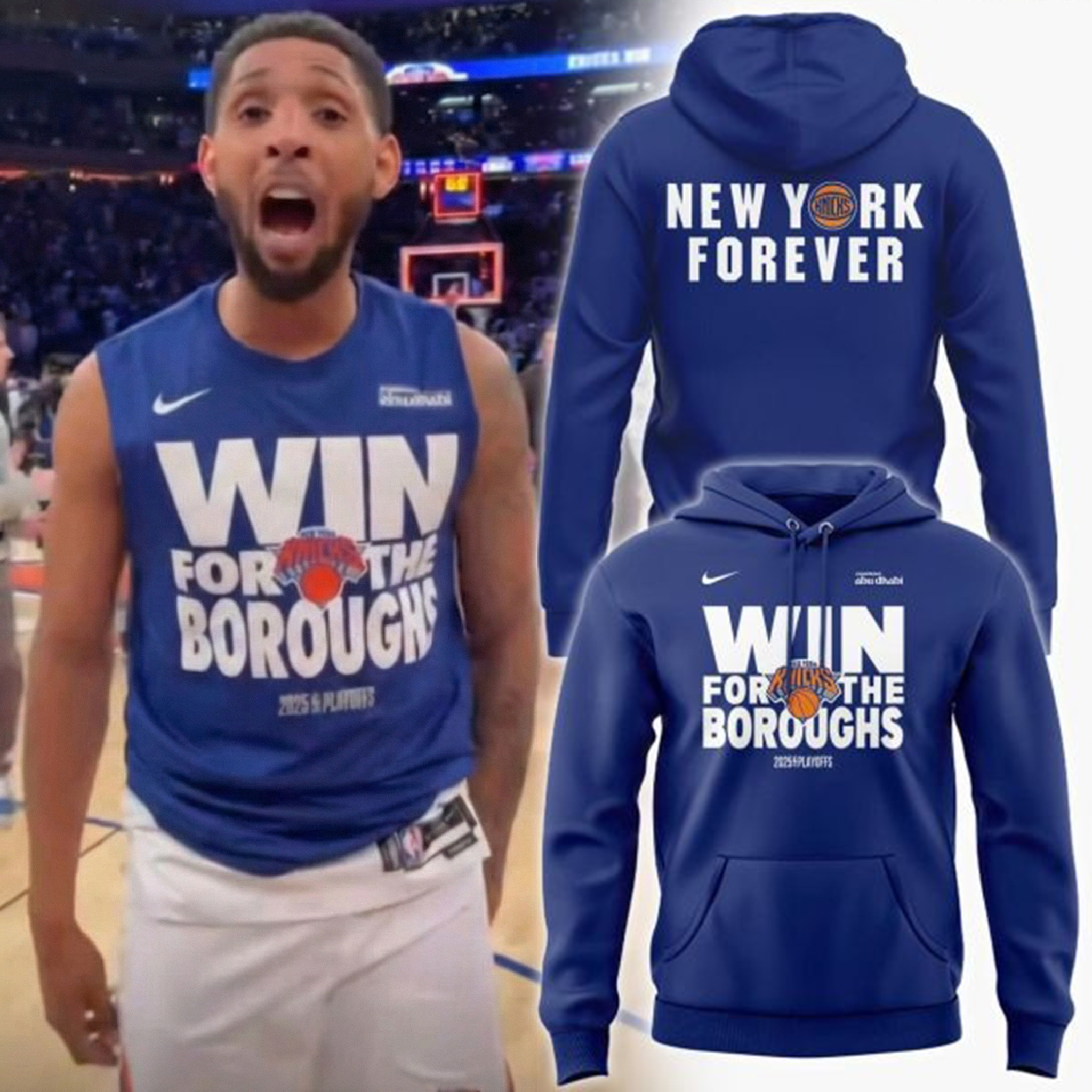 New York Knicks NBA Cup Champions 2025 Win Boroughs Hoodie Knicks Merch Best Gift For NBA Fans