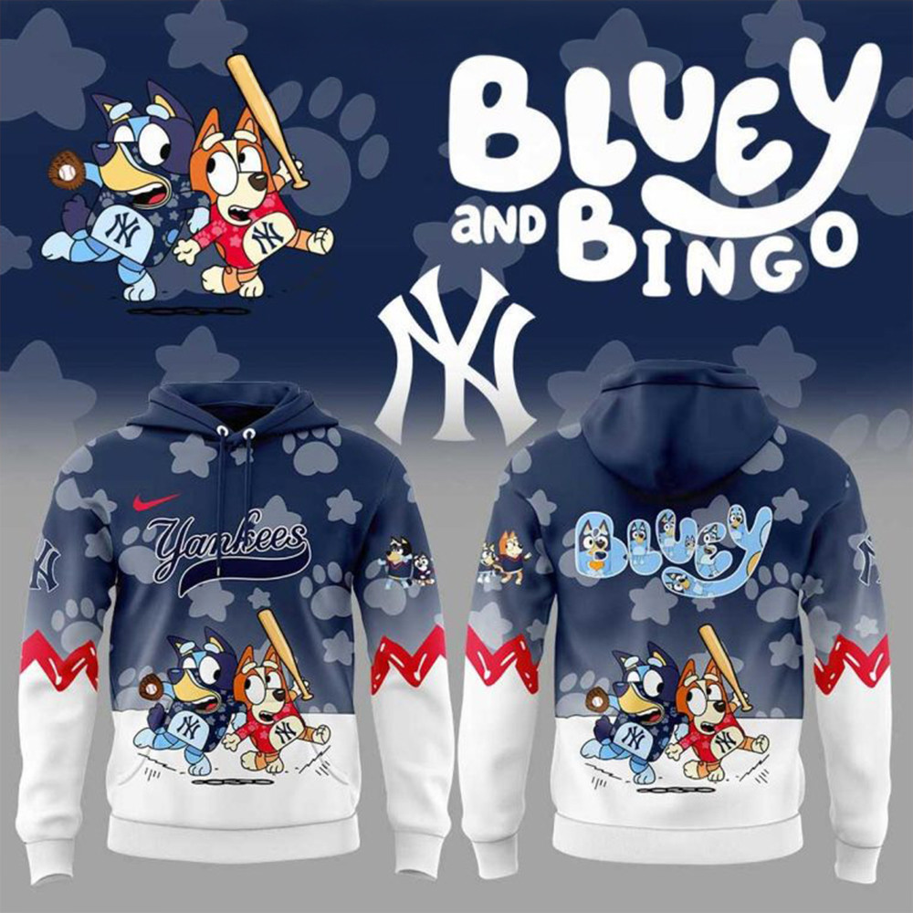 New York Yankees Bluey And Bingo Hoodie Basketball Fan Gift Ideas