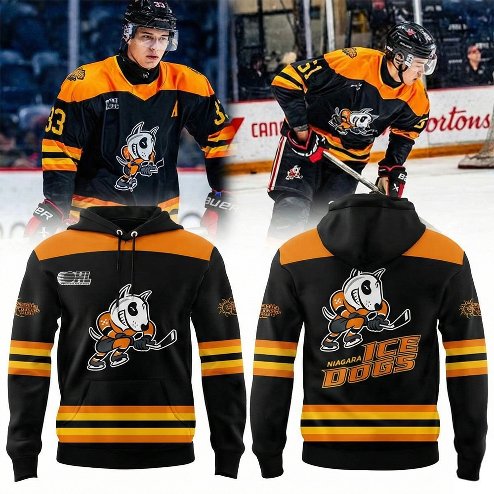 Niagara IceDogs Merch Cancer Care Programs x OHL Hoodie Niagara IceDogs Apparel Hockey Fans Gifts