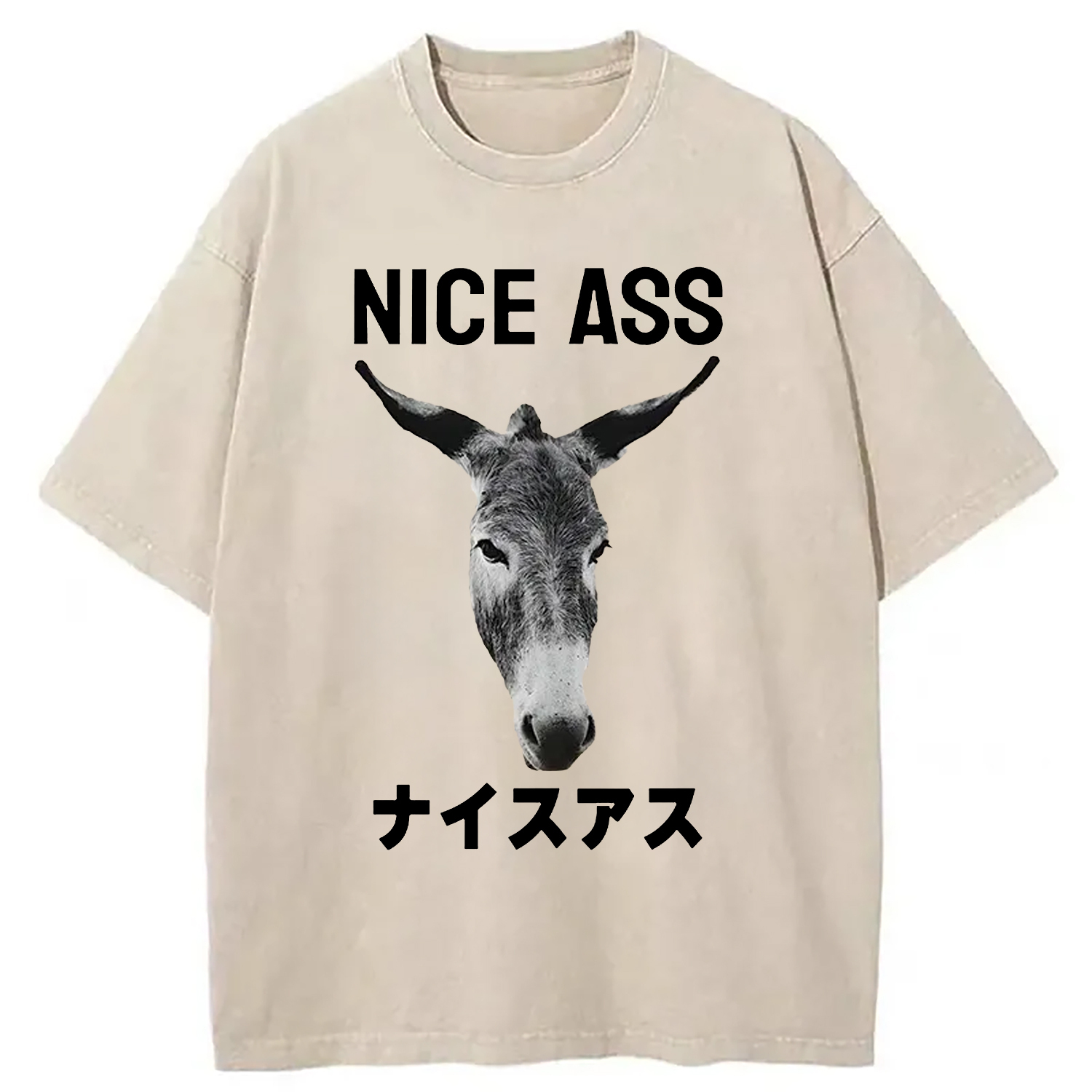 Nice Donkey Funny Washed T-Shirt Casual Vintage Everyday Look Gifts For Sister