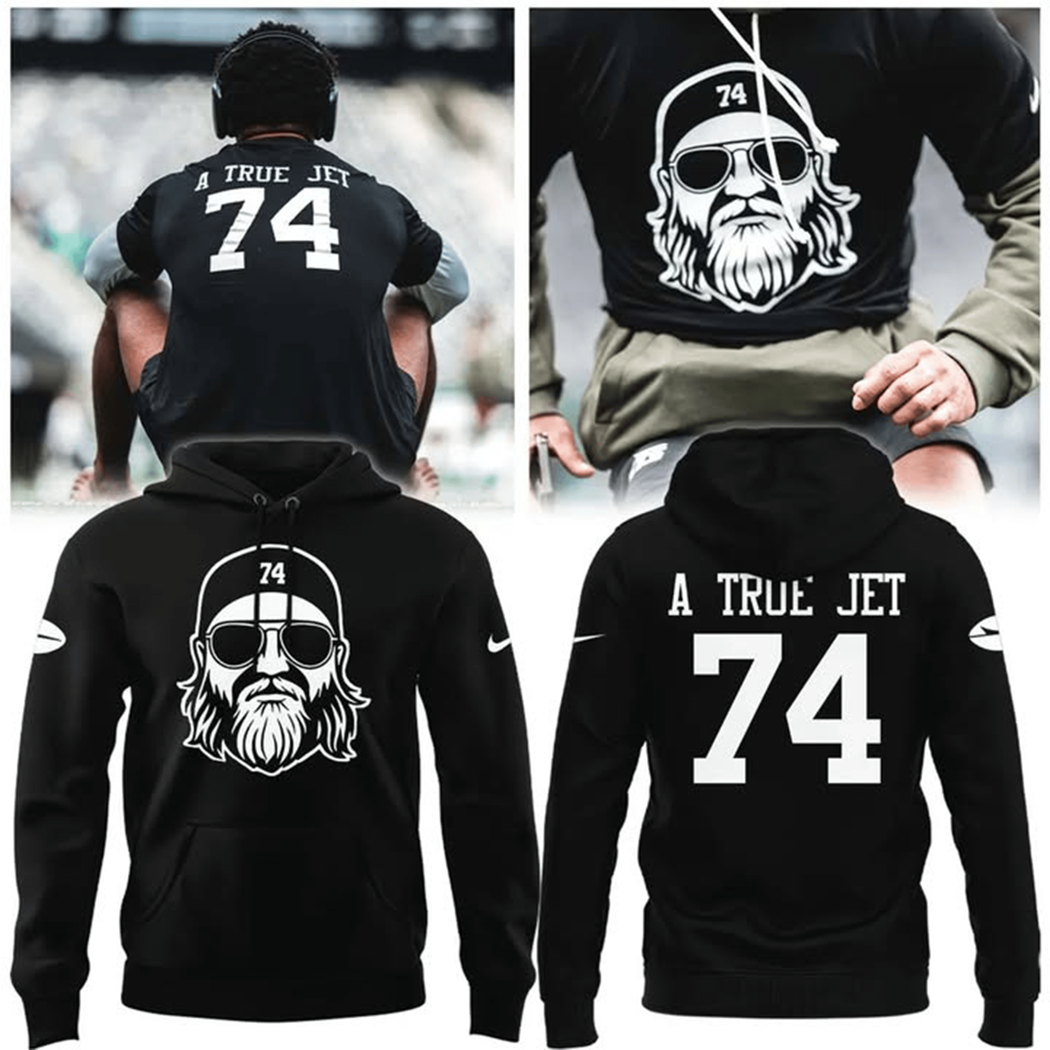 Nick Mangold A True Jet 74 Memorial Hoodie New York Jets Merch Best Gift For Football Fans