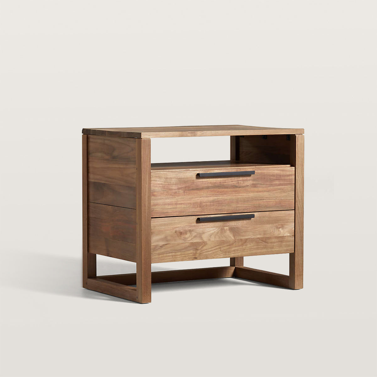 Nightstand with 2 Drawers And Charging Station