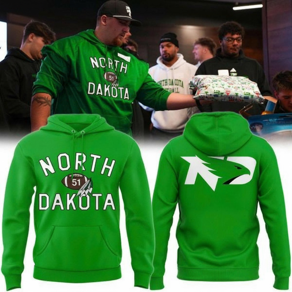 North Dakota Football x Coach Eric Schmidt Hoodie ND Football Merchandise Best Gift For Football Fans