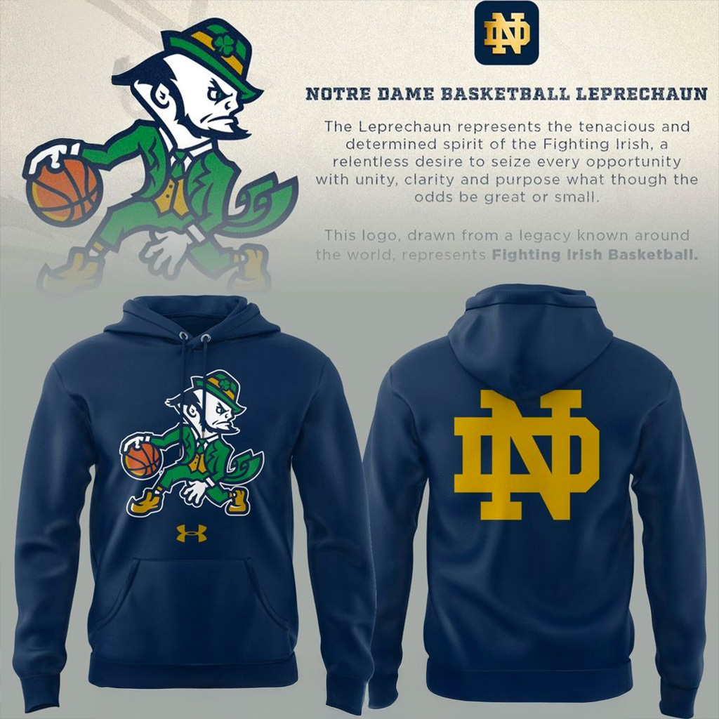 Notre Dame Fighting Irish Leprechaun Hoodie College Football Merch Best Gift For Notre Dame Fans