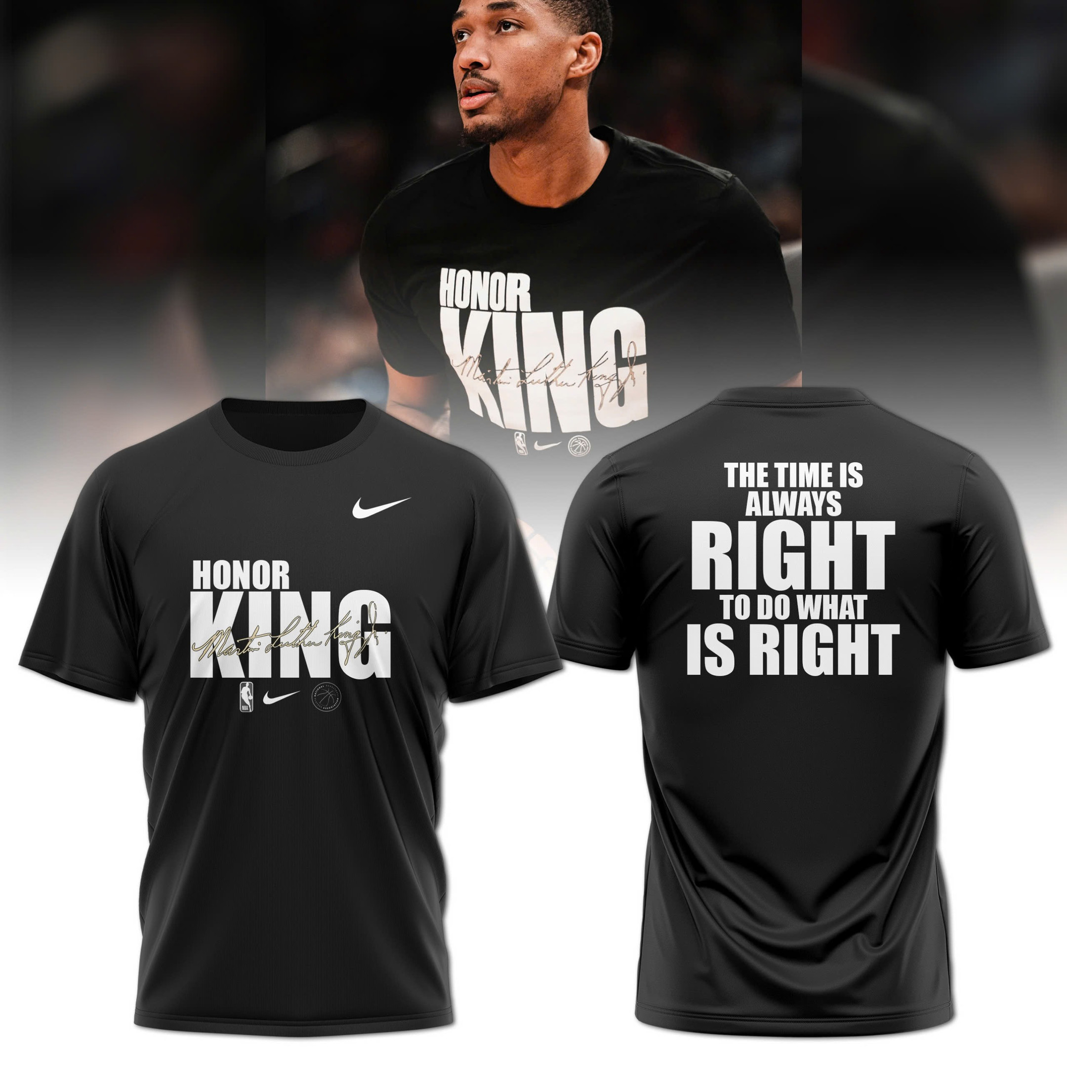 OKC Oklahoma City Thunder Honor King T-Shirt The Time Is Always Right To Do What Is Right
