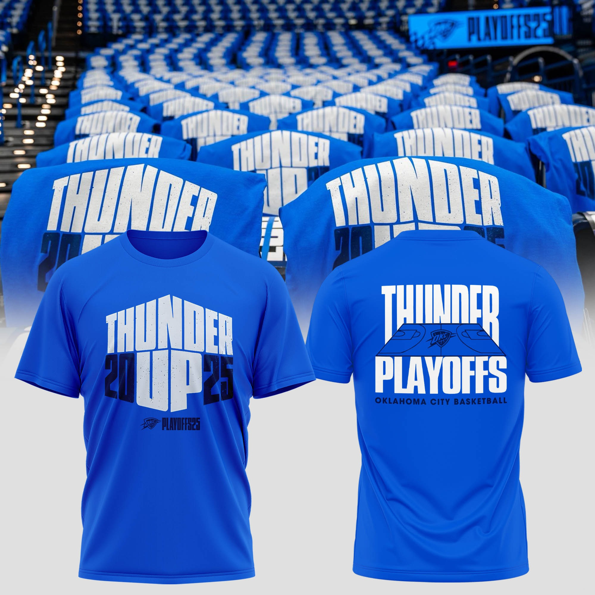 OKC Oklahoma City Thunder Shirt Blue Basketball NBA 2025 Playoffs OKC Thunder Merch