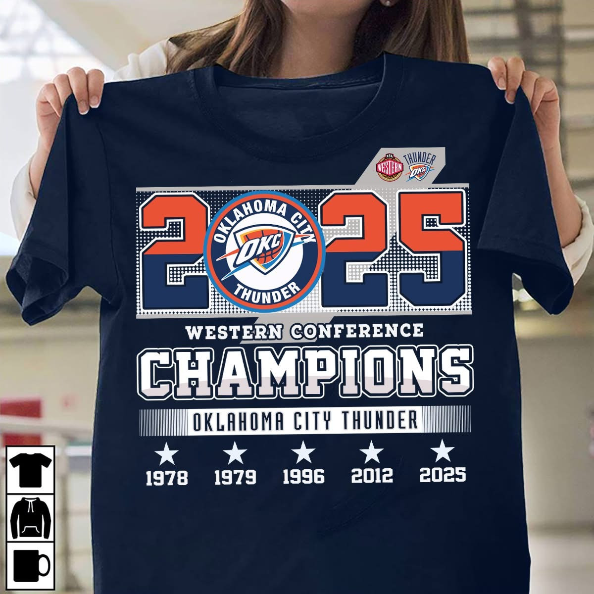 OKC Oklahoma City Thunder Western Conference Champions 22025 T-Shirt Basketball Fan Gifts