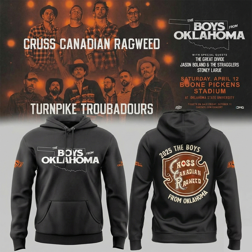 OSU Cowboys Merch Cross Canadian Ragweed Oklahoma Boys Night Hoodie Oklahoma State Apparel College Football Fans Gifts