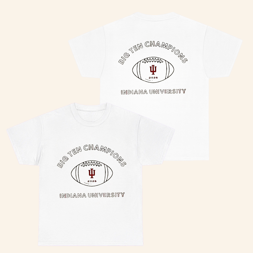 Official Indiana University Big Ten Championship 2025 T-Shirt For Football Lovers