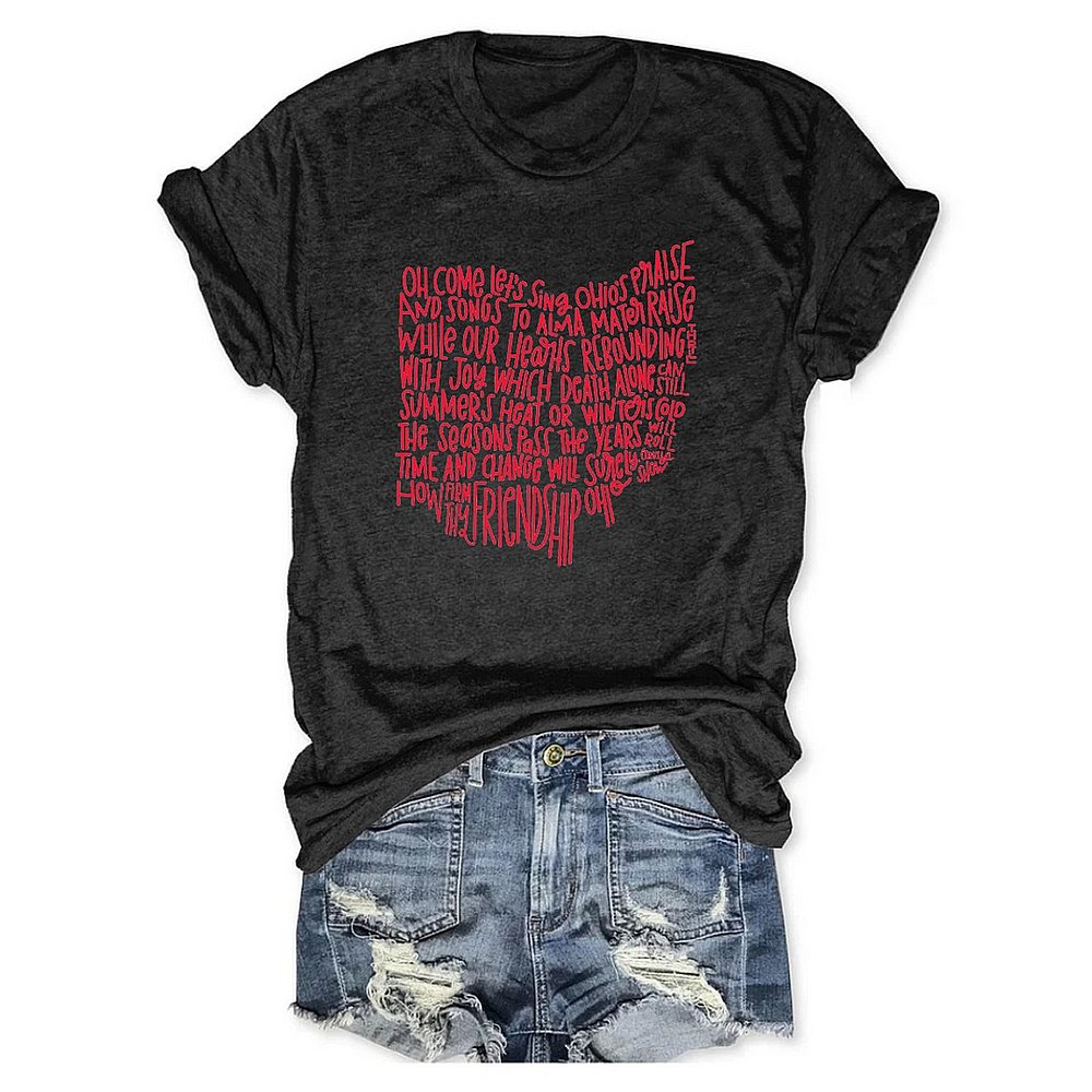 Ohio State Buckeyes Carmen Ohio Lyrics Womens T-Shirt Best Gift For Football Fans