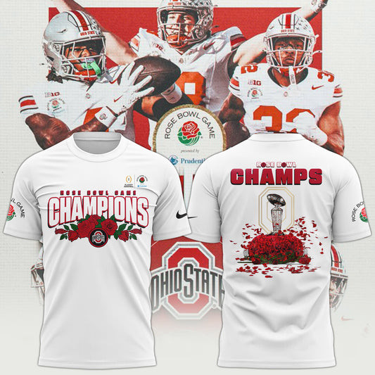 Ohio State Buckeyes College Football Playoff 2025 Rose Bowl Champions T-Shirt Husband Gifts