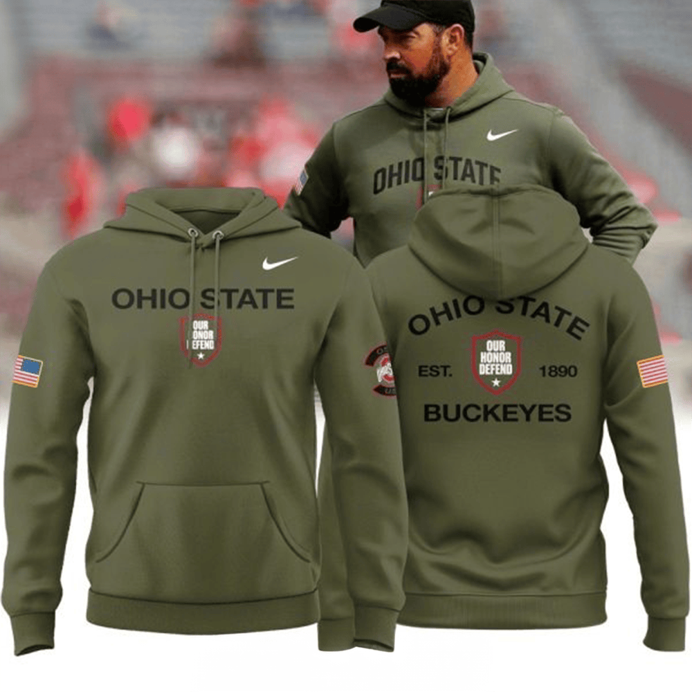 Ohio State Buckeyes EST 1890 Military Appreciation Hoodie Buckeyes Merch Best Gift For Football Fans