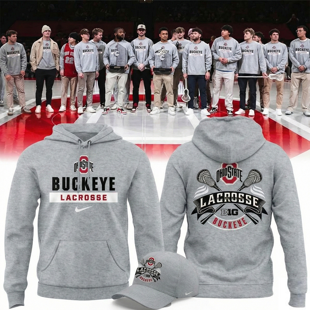 Ohio State Buckeyes Merch Lacrosse Big Ten Champions Hoodie Ohio State Apparel College Sports Fans Gifts
