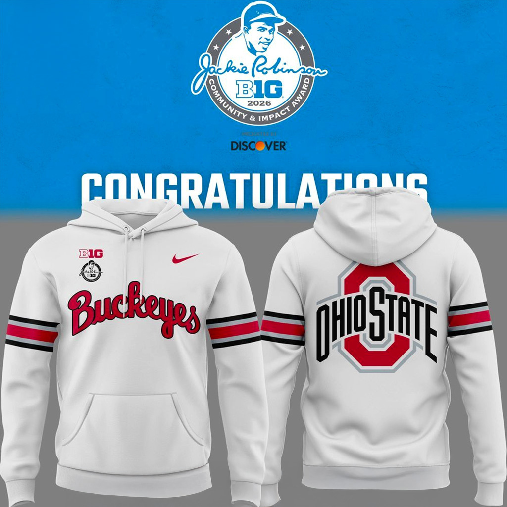 Ohio State Football 2026 Big Ten Jackie Robinson Hoodie Jackie Robinson Merch Best Gift For Football Fans