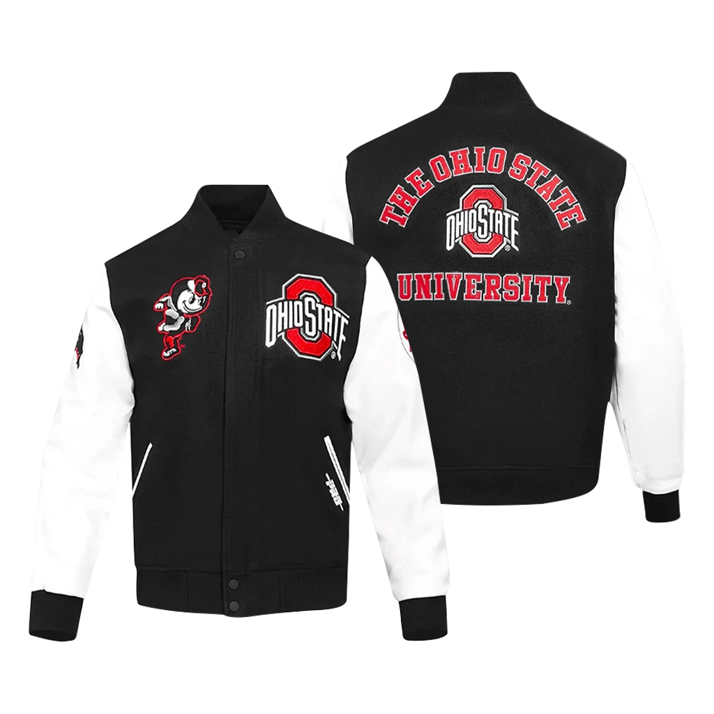 Ohio State University Black And White Varsity Jacket