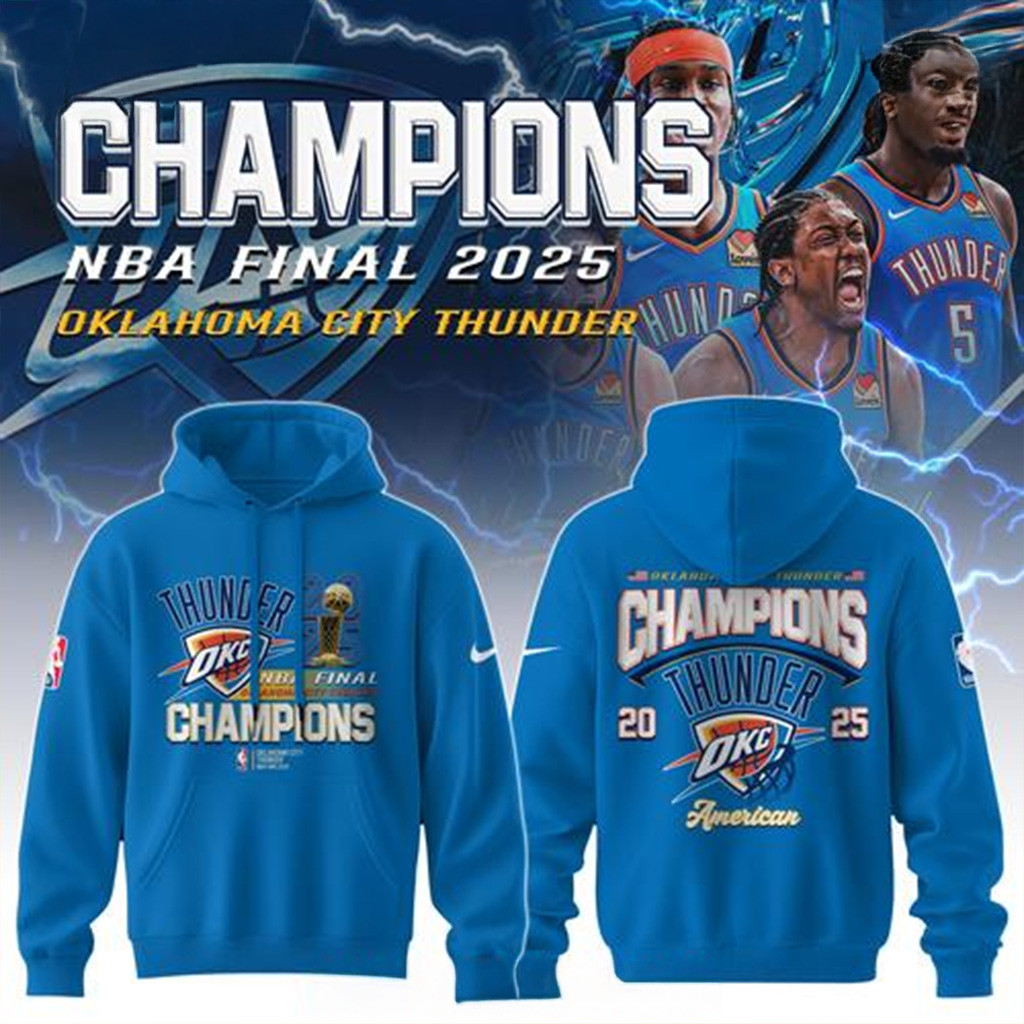 Oklahoma City Thunder 2025 NBA Finals Champions Special Hoodie OKC Merch Gifts For Fan