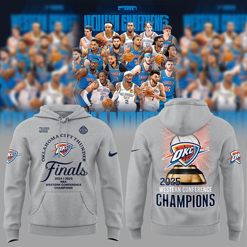 Oklahoma City Thunder 2025 Western Conference Champions Hoodie OKC Merch Father's Day Presents