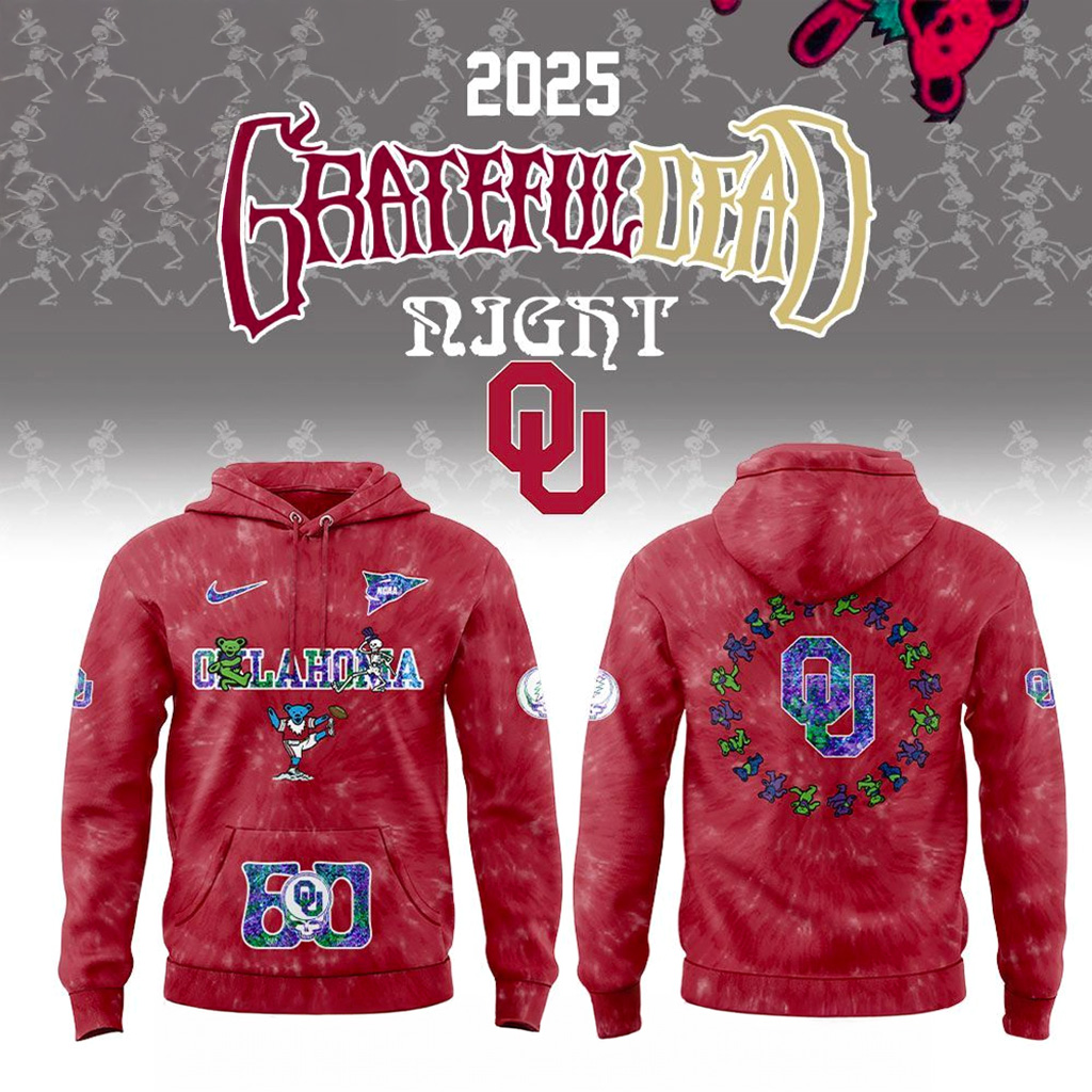 Oklahoma Sooners Grateful Dead 60th Anniversary Hoodie Sooners Merch Gift Ideas For Father