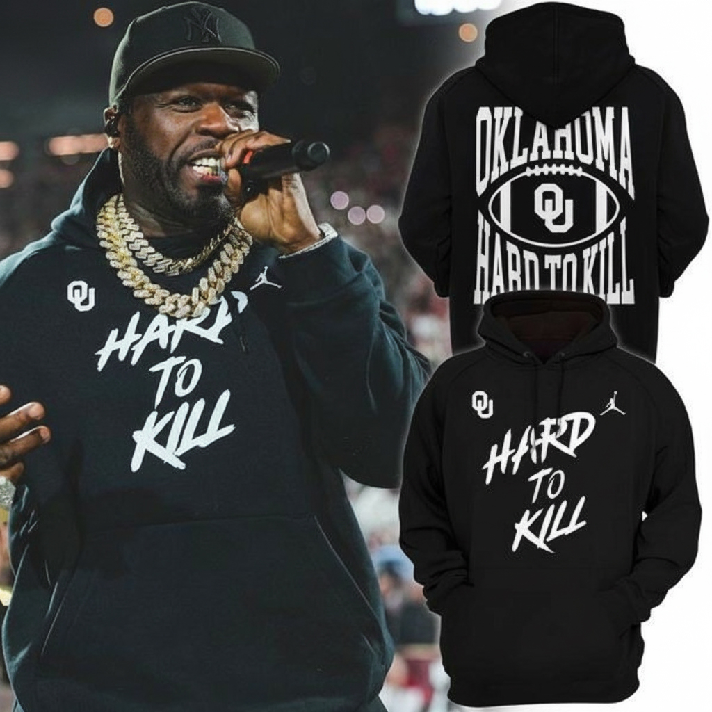Oklahoma Sooners x 50 Cent Hard To Kill Hoodie OU Apparel Best Gift For Rap Music Lovers