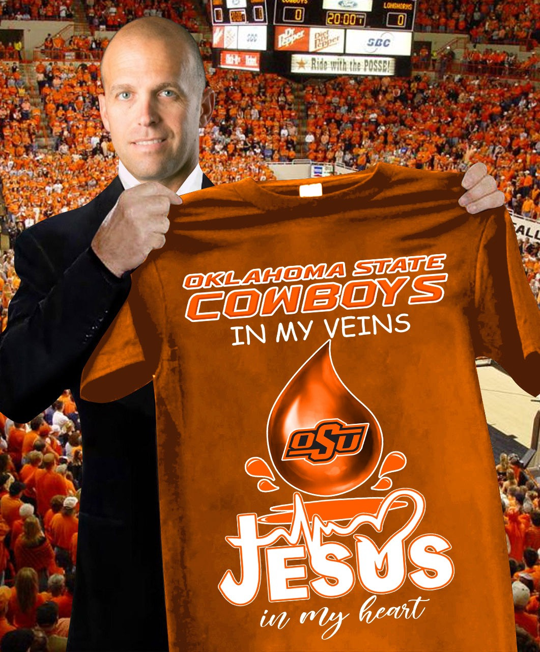 Oklahoma State Cowboys In My Veins Shirt Jesus In My Heart Shirt Basketball Gifts For Fans