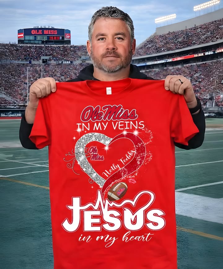 Ole Miss Rebels Football Faith Shirt Ole Miss In My Veins Jesus In My Heart Best Gift For Football Fans