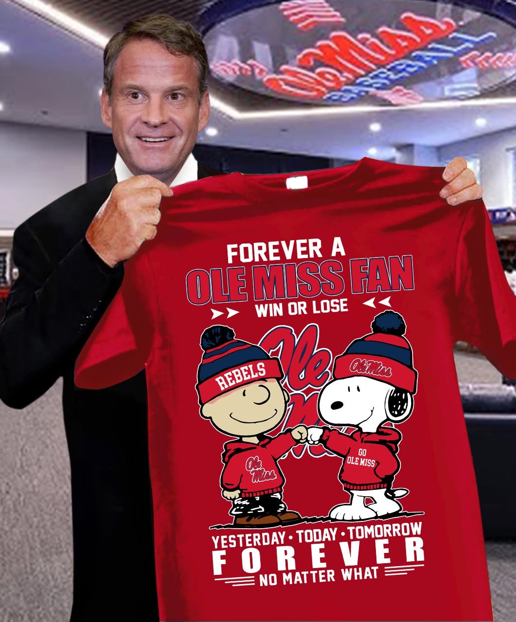 Ole Miss Rebels Forever A Ole Miss Fan Win Or Lose Forever No Matter What T-Shirt