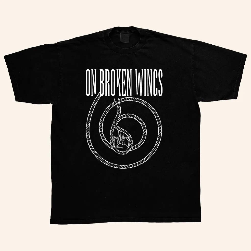 On Broken Wings Merch Rope Black T-Shirt Music Related For Guys