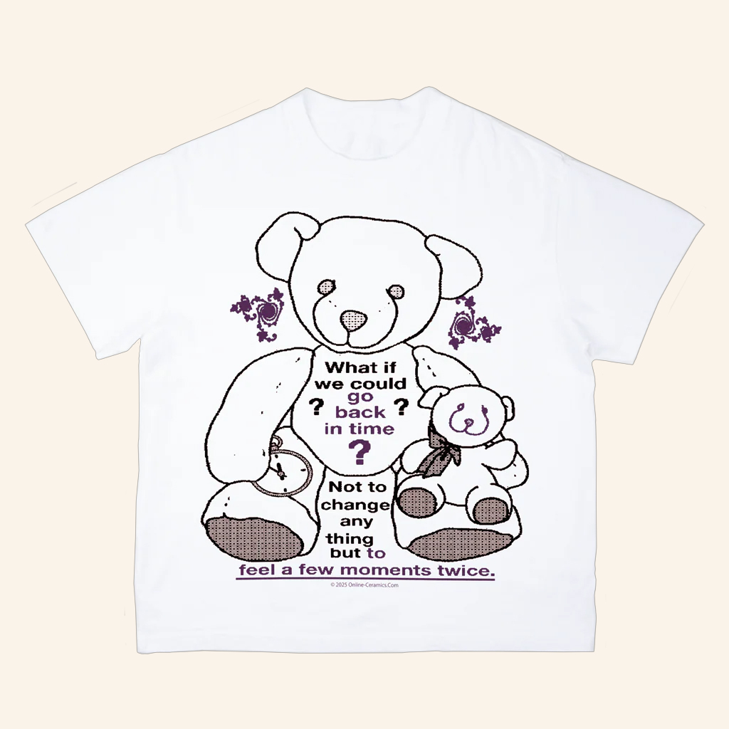 Online Ceramics Merch Back In Time Bear White T-Shirt For Wife