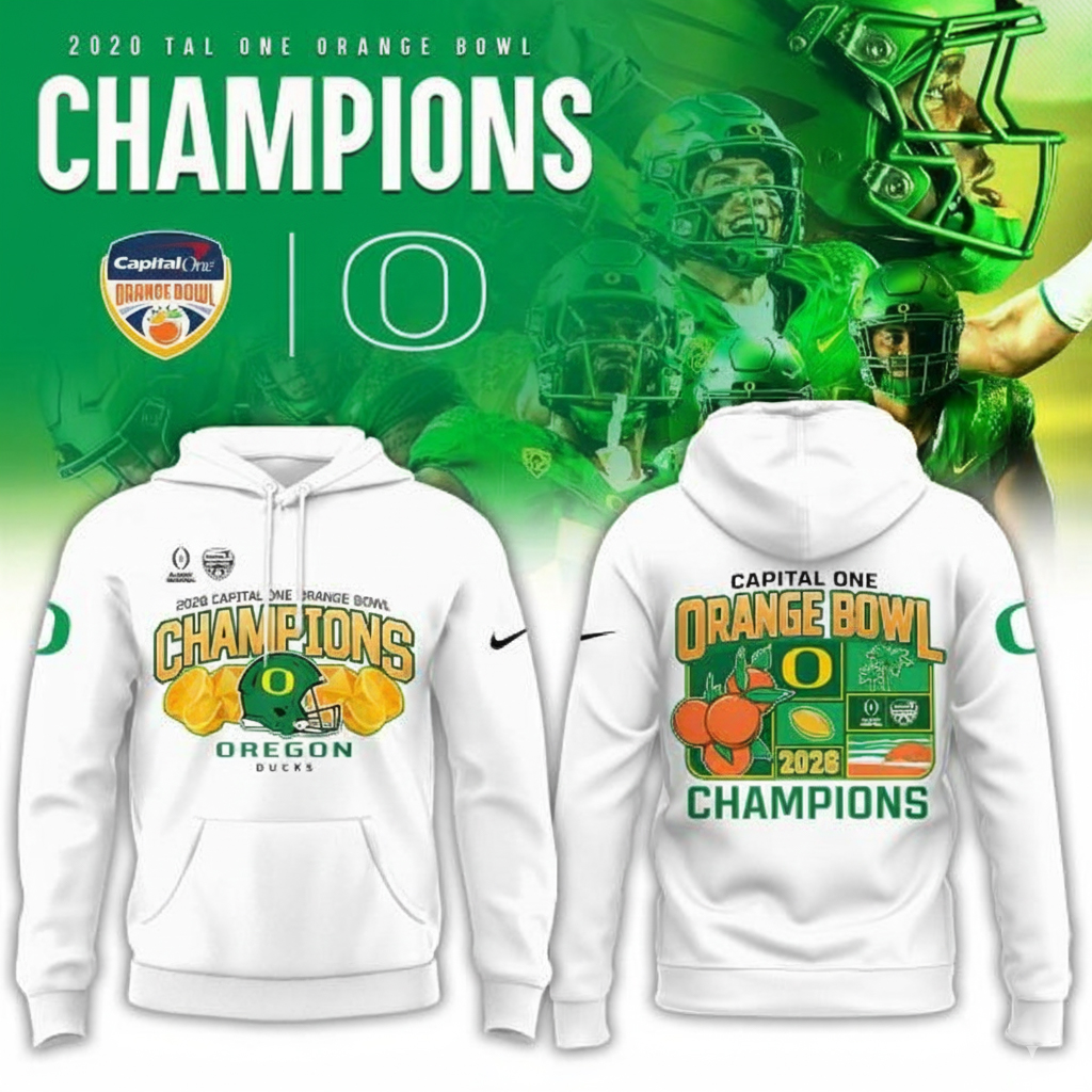 Oregon Ducks Capital One Orange Bowl Champions Hoodie Ducks Merchandise Best Football Fans Gifts