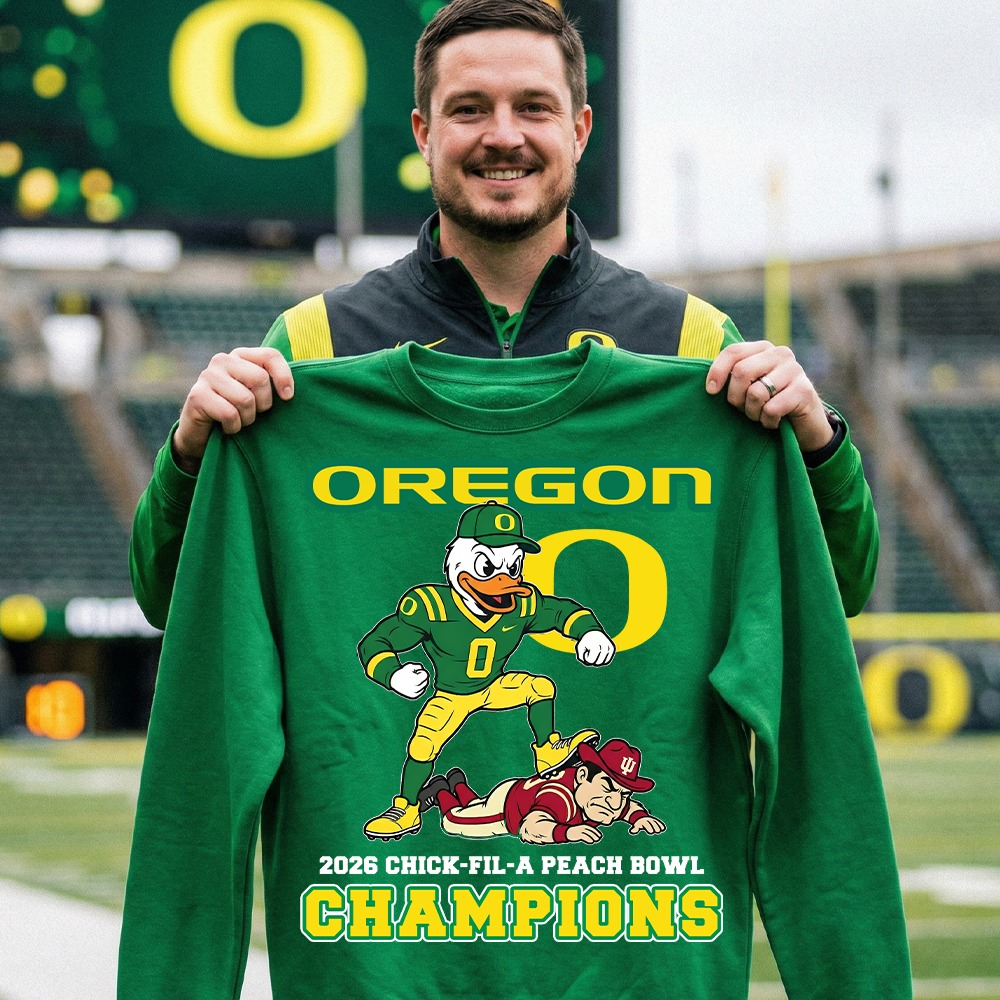Oregon Ducks Football 2026 Chick Fil A Peach Bowl Champs Sweatshirt College Champion Merch Best Gift For Fans