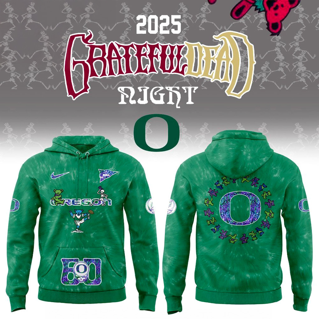 Oregon Ducks Grateful Dead 60th Anniversary Hoodie Ducks Merch Gift Ideas For Fans