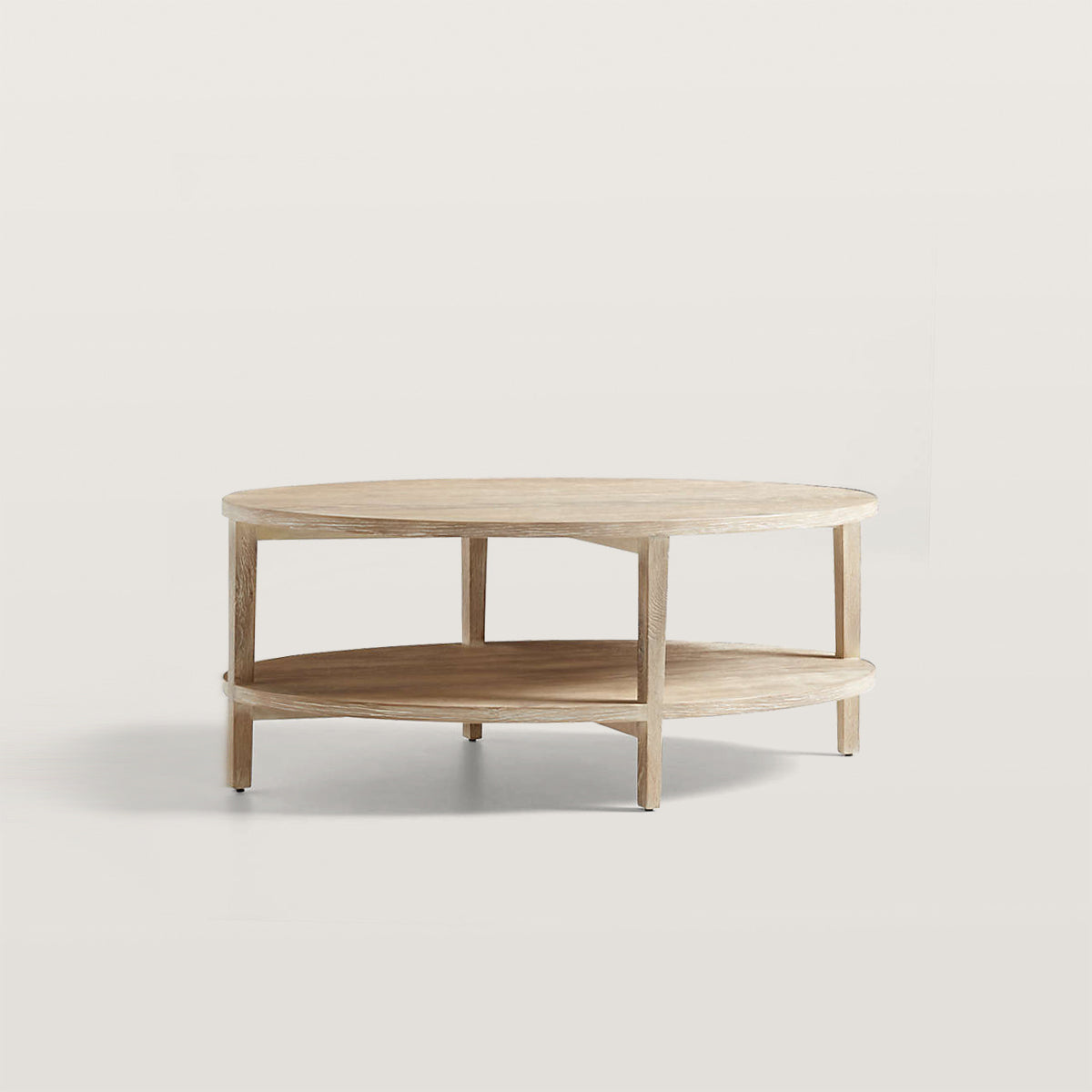 Oval Open Double Layered Coffee Table for Living Room