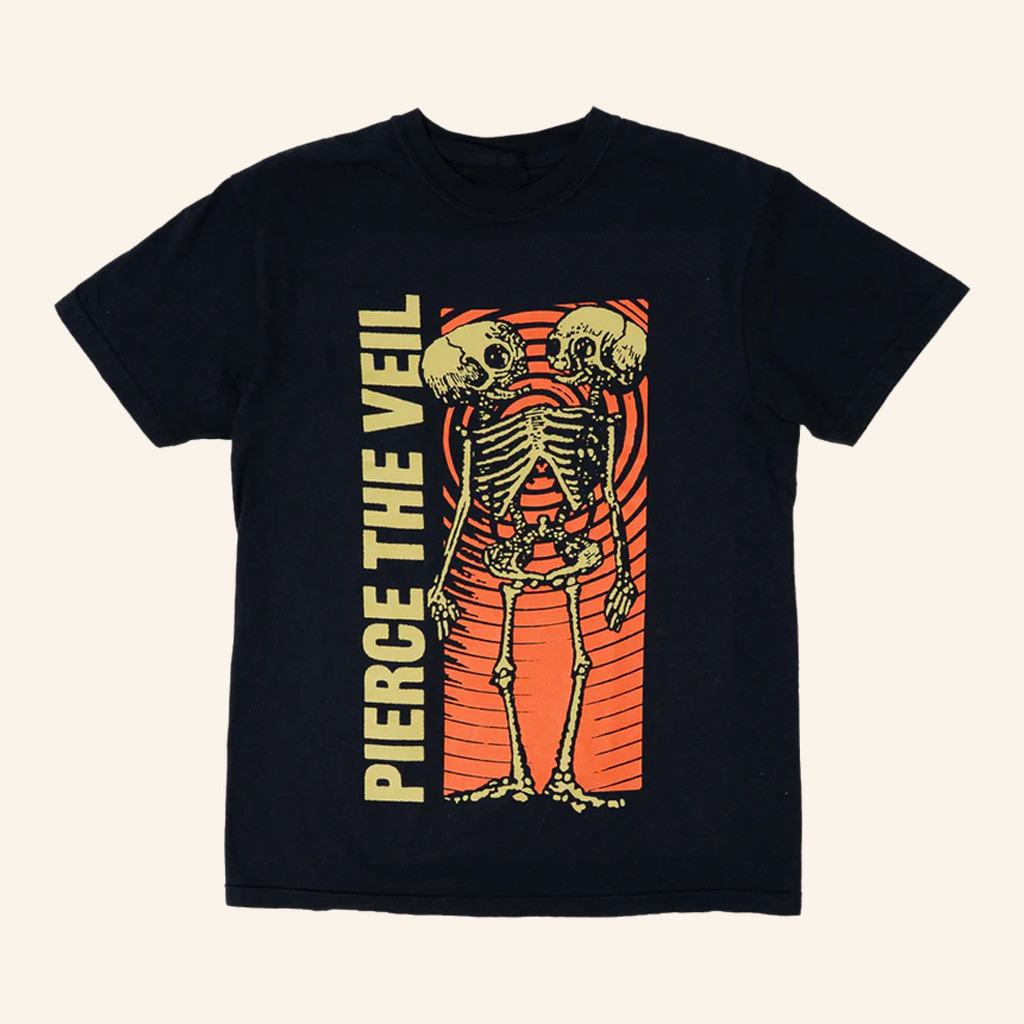 PTV Merch Black Conjoined Skeleton T-Shirt Pierce The Veil Shirt s For Dad
