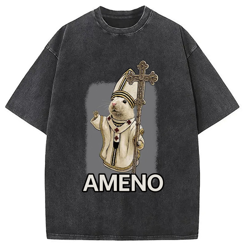 Papal Hamster Washed T-Shirt Funny Quote Unisex Shirt Gifts For Best Friend