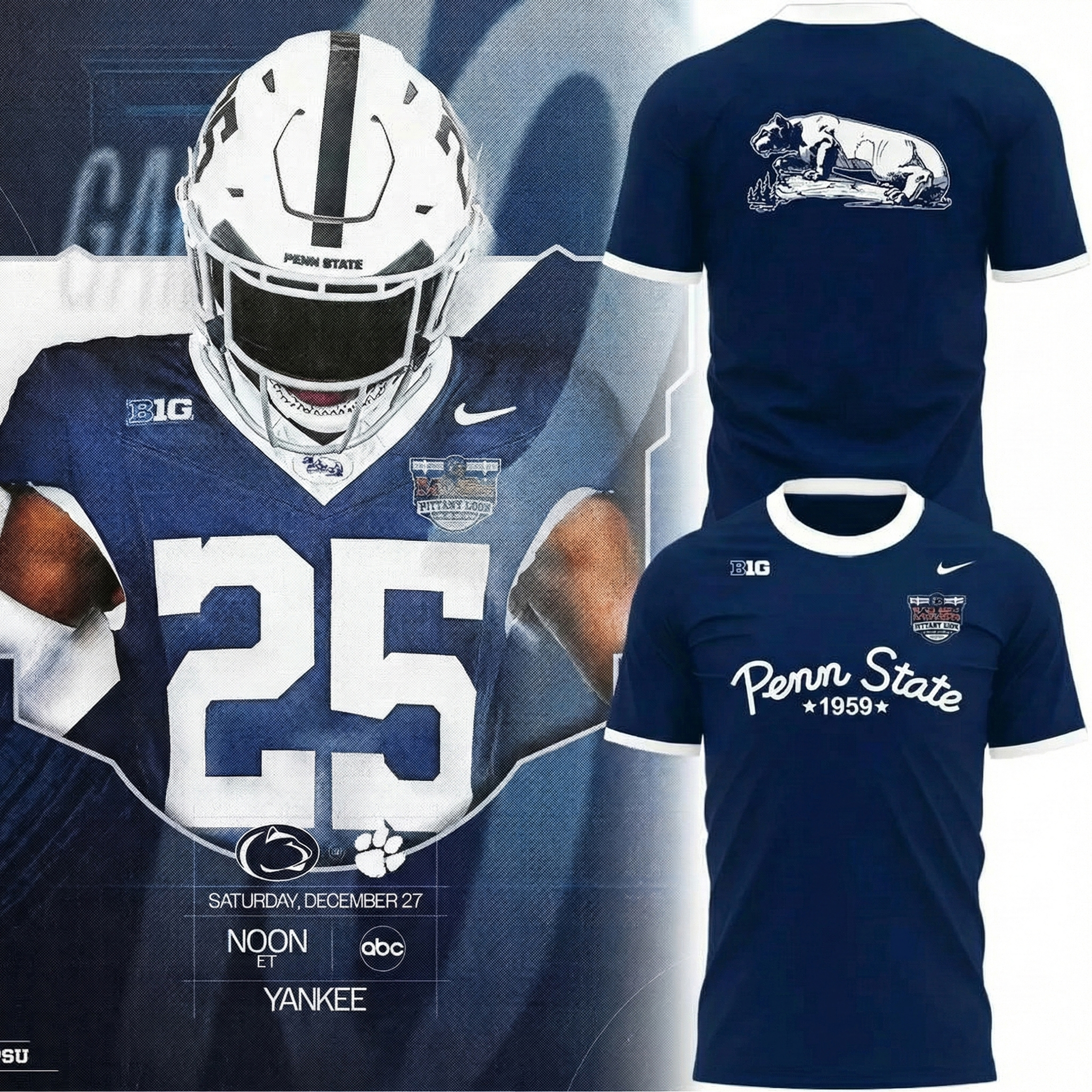 Penn State 1959 Bad Boy Mowers Pinstripe Bowl T-Shirt PSU Apparel Best College Football Fans Gifts