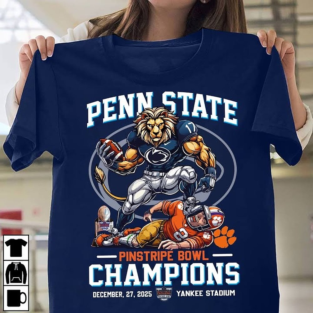 Penn State Pinstripe Bowl Champions T-Shirt Best Gift For Football Fans