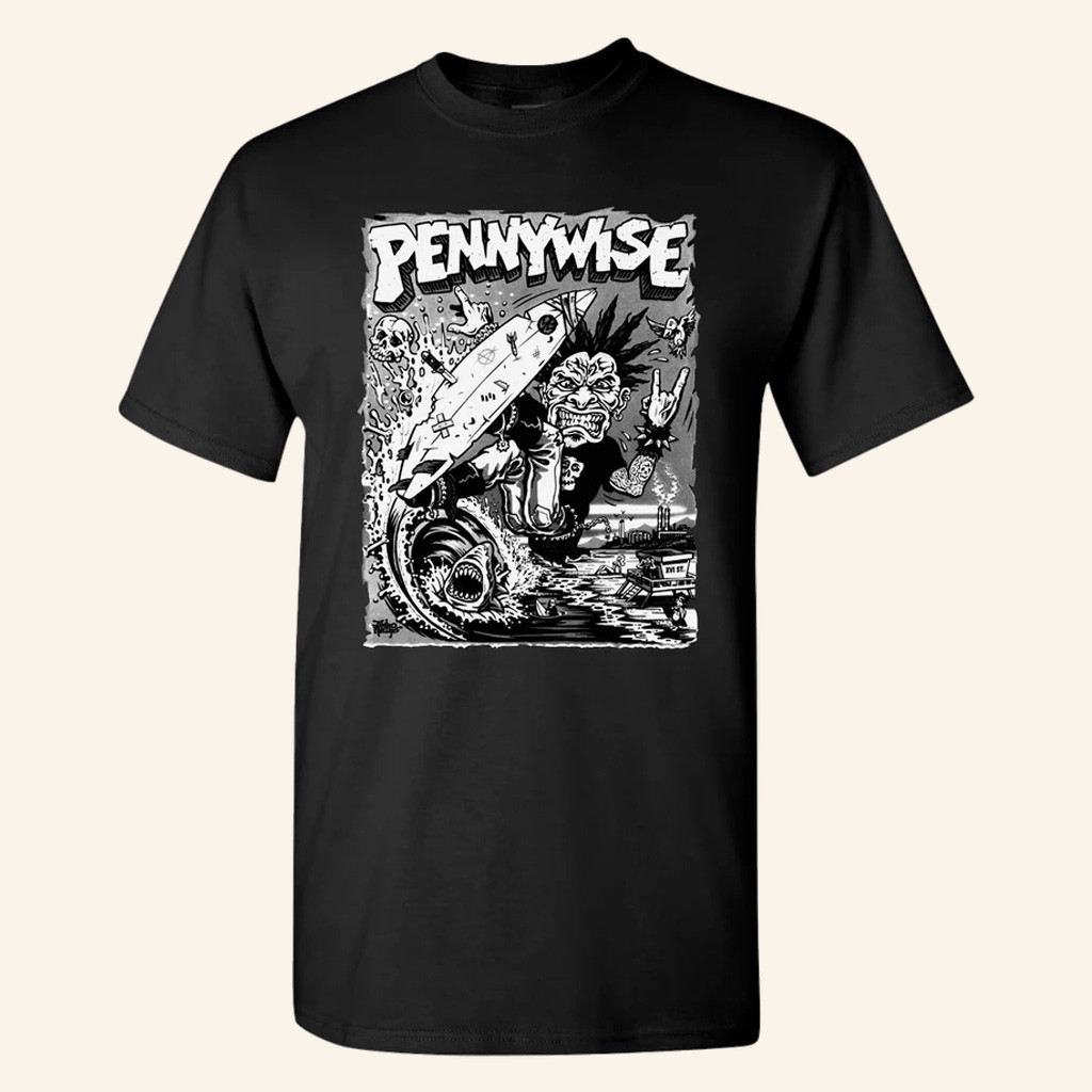 Pennywise Merch Surfer T-Shirt Birthday For Music Lovers