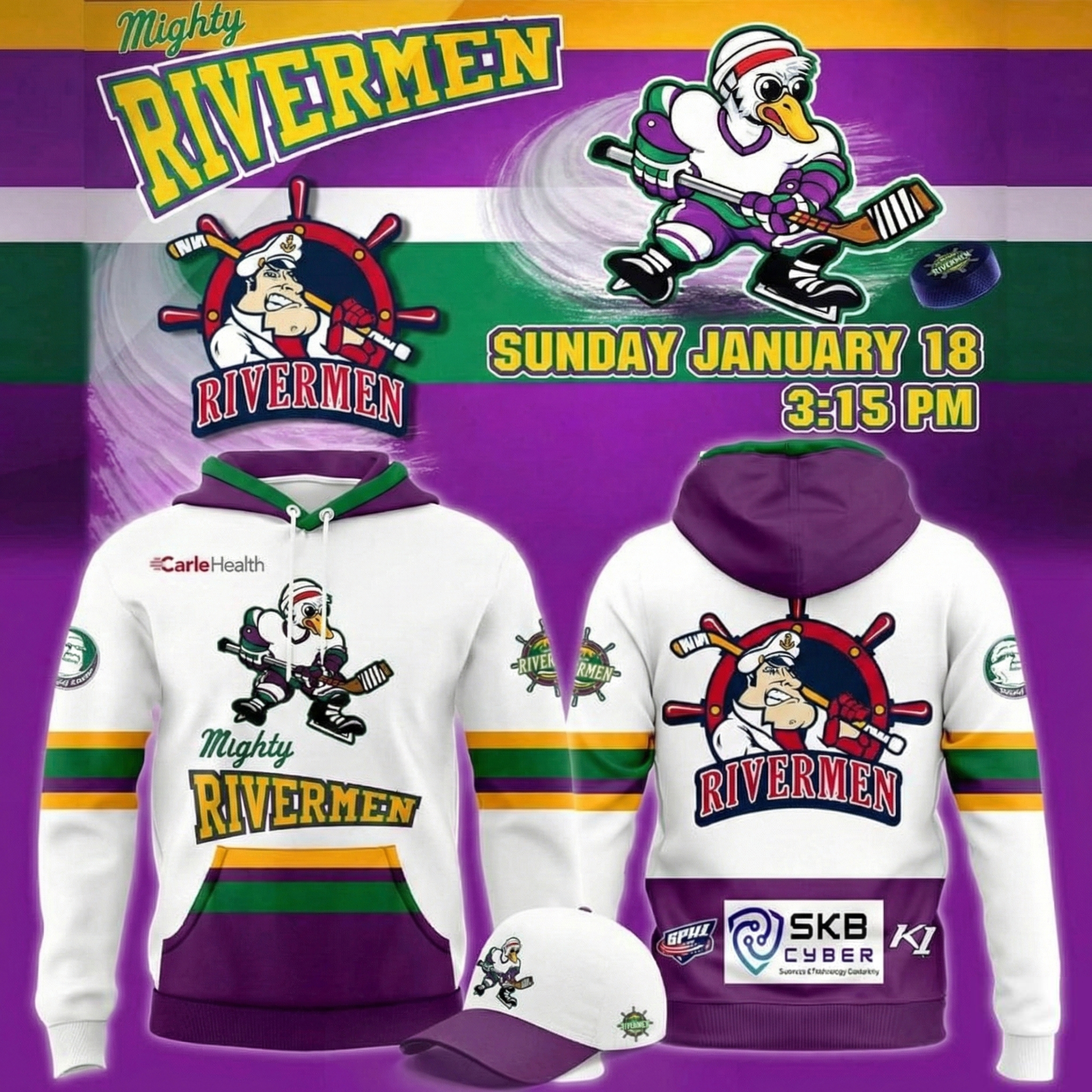 Peoria Rivermen x Mighty Ducks Night Hoodie Rivermen Merch Best Gift For Hockey Fans