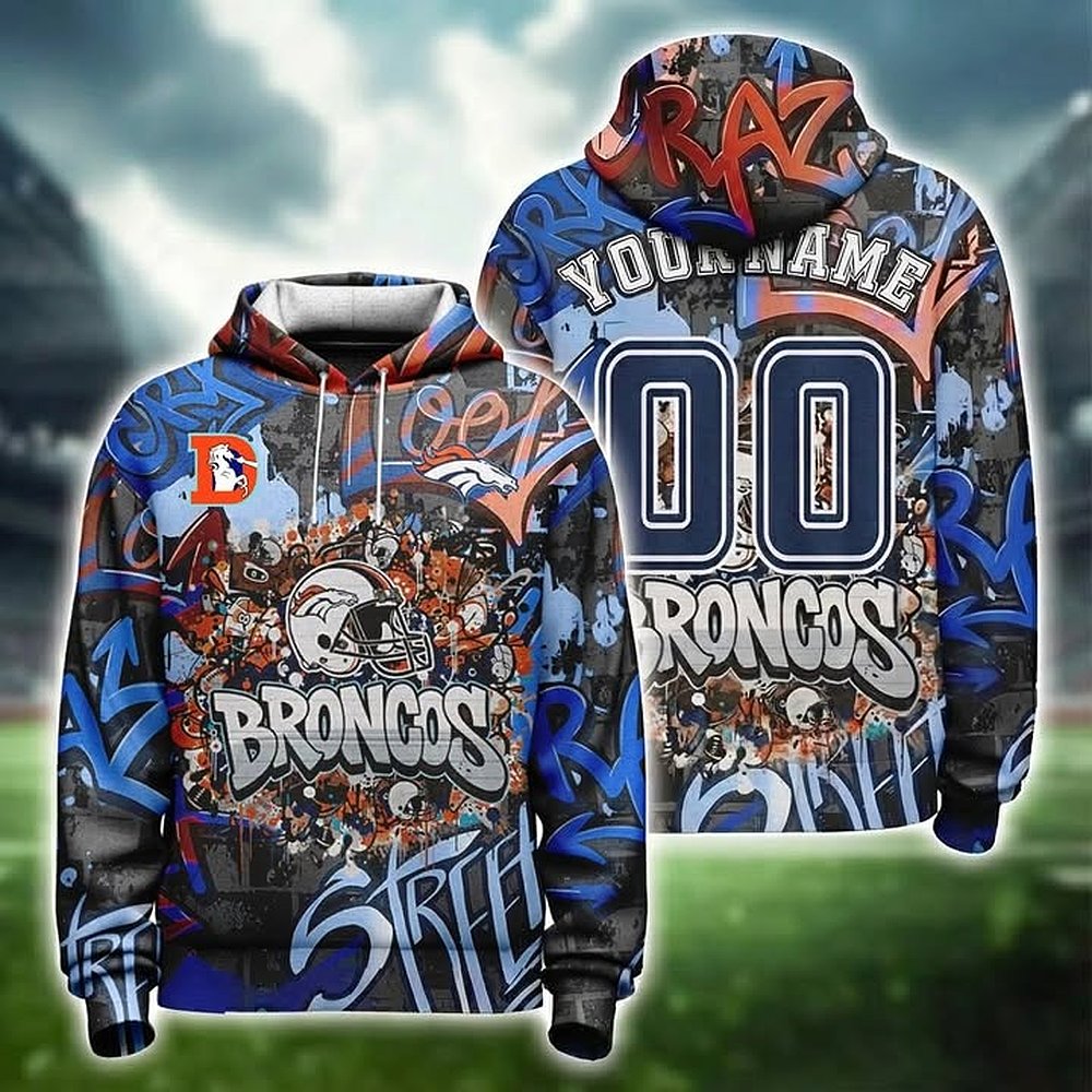 Personalized Denver Broncos Street Art Edition Hoodie Best Gift For Football Fans