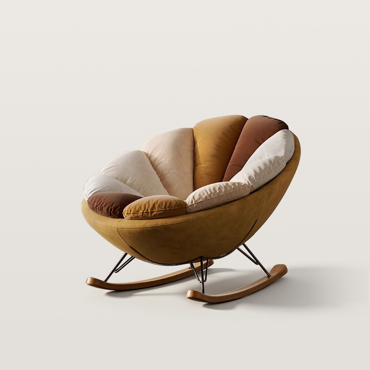 Petal Rocking Lounge Chair with Cozy Footstool