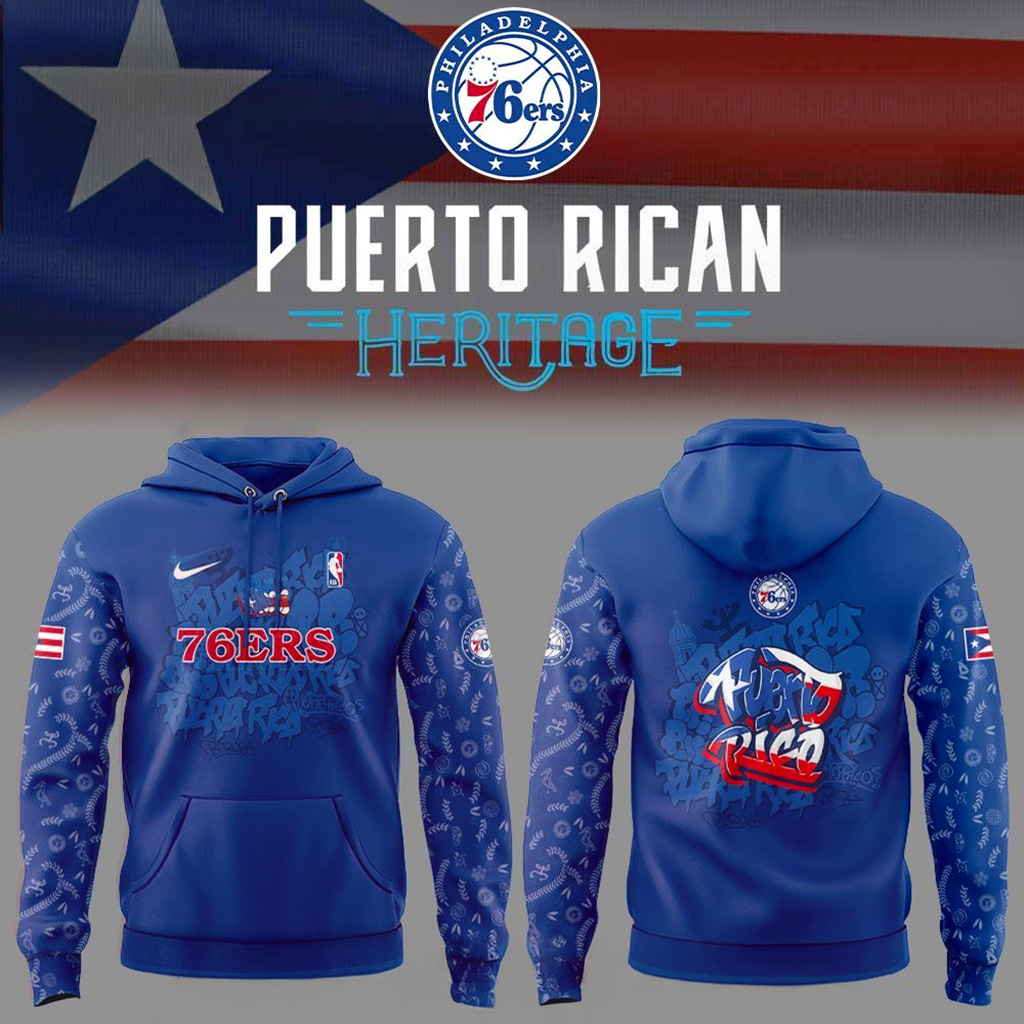 Philadelphia 76ers Puerto Rican Heritage 2025 Hoodie 76ers Merch Gifts For Son In Law