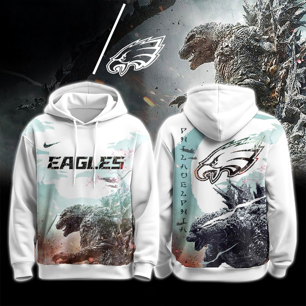 Philadelphia Eagles Godzilla Hoodie Eagles Merch Christmas Present Ideas For Him