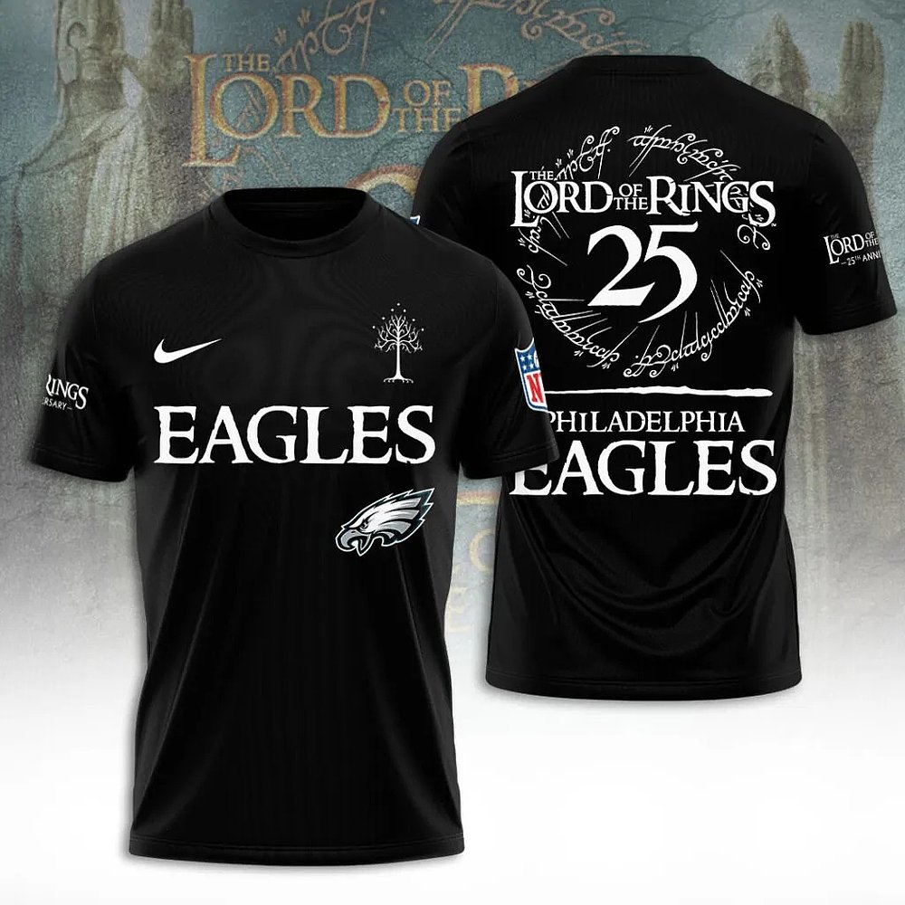 Philadelphia Eagles Lord Of The Rings 25 Years T-Shirt Eagles Apparel Best Gift For Fans