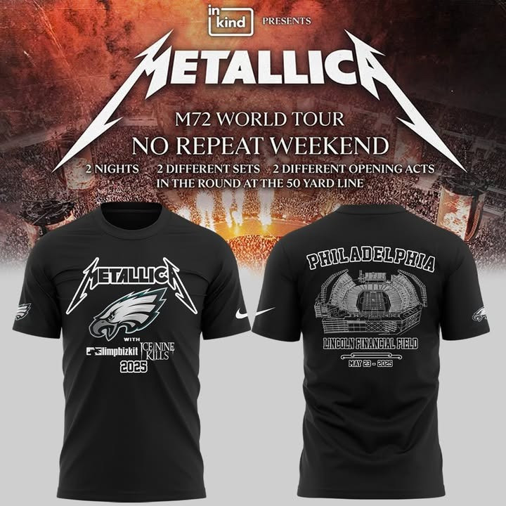 Philadelphia Eagles Metallica M72 World Tour 2025 Shirt Fan Merch Gifts For Metallica Lovers
