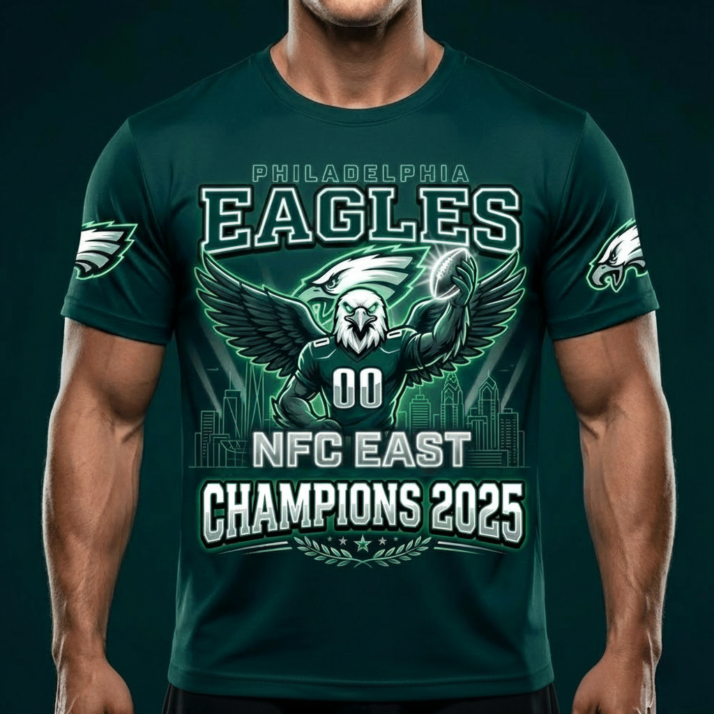 Philadelphia Eagles NFC East Champions 2025 T-Shirt Eagles Merch Best Gift For NFL Fans
