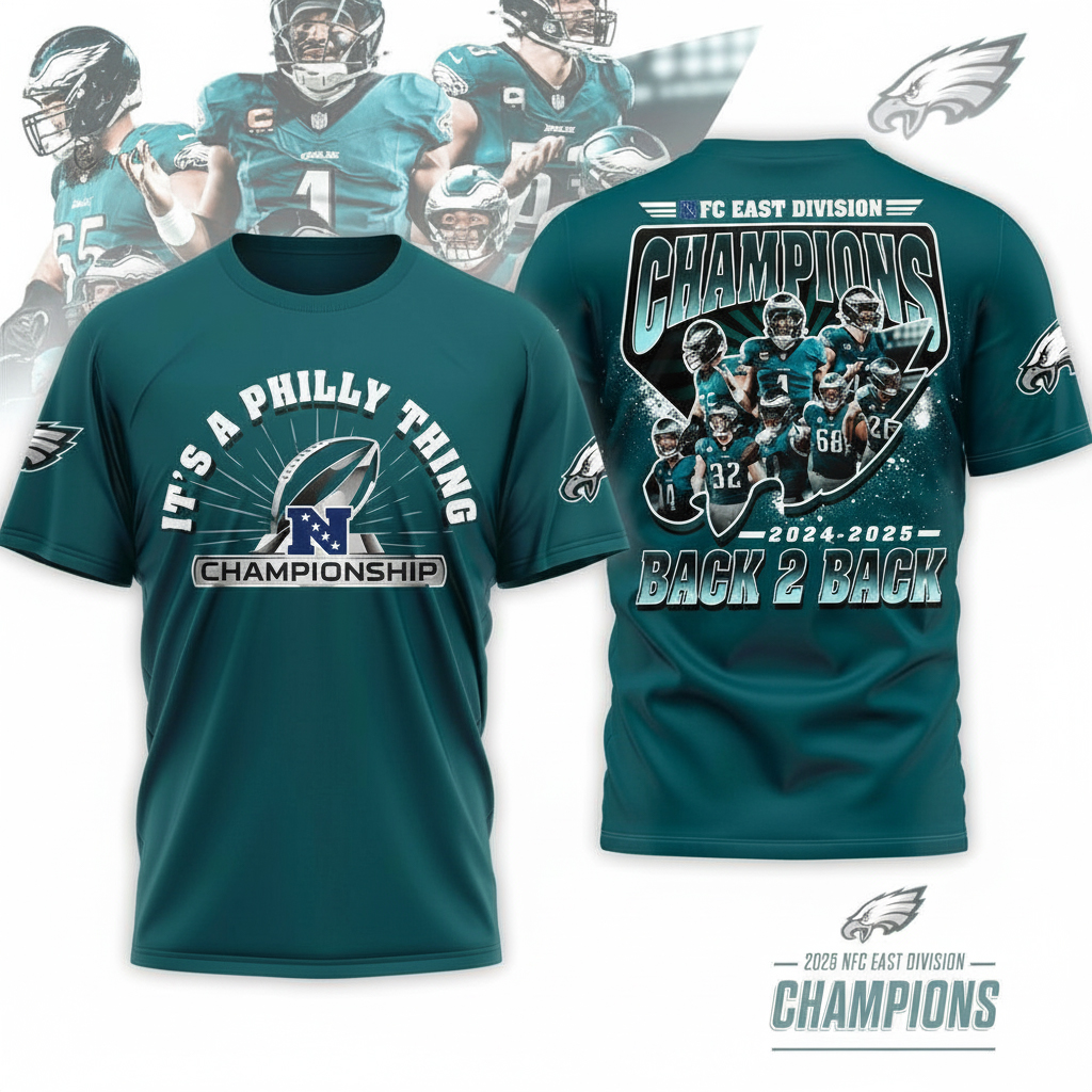 Philadelphia Eagles NFC East Division Champions Back 2 Back T-Shirt Eagles Apparel Best NFL Fans Gifts