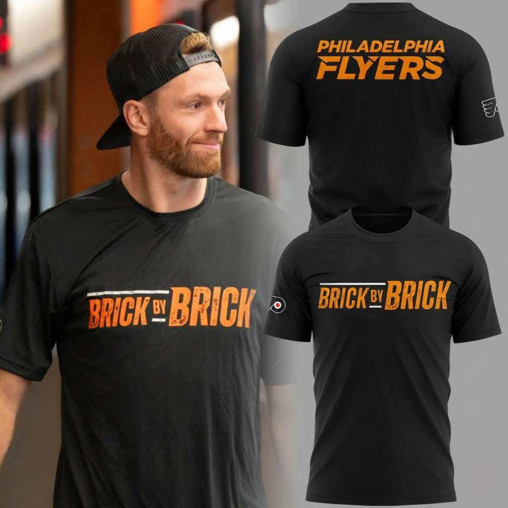 Philadelphia Flyers Brick By Brick T-Shirt Flyers Merch Best Gift For NHL Hockey Fans