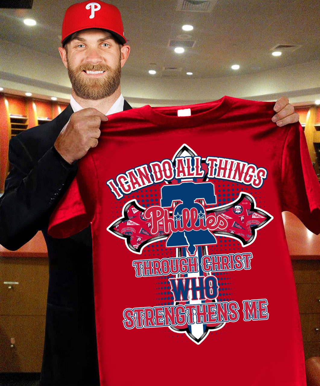 Philadelphia Phillies Faith T-Shirt I Can Do All Things Through Christ Who Strengthens Me