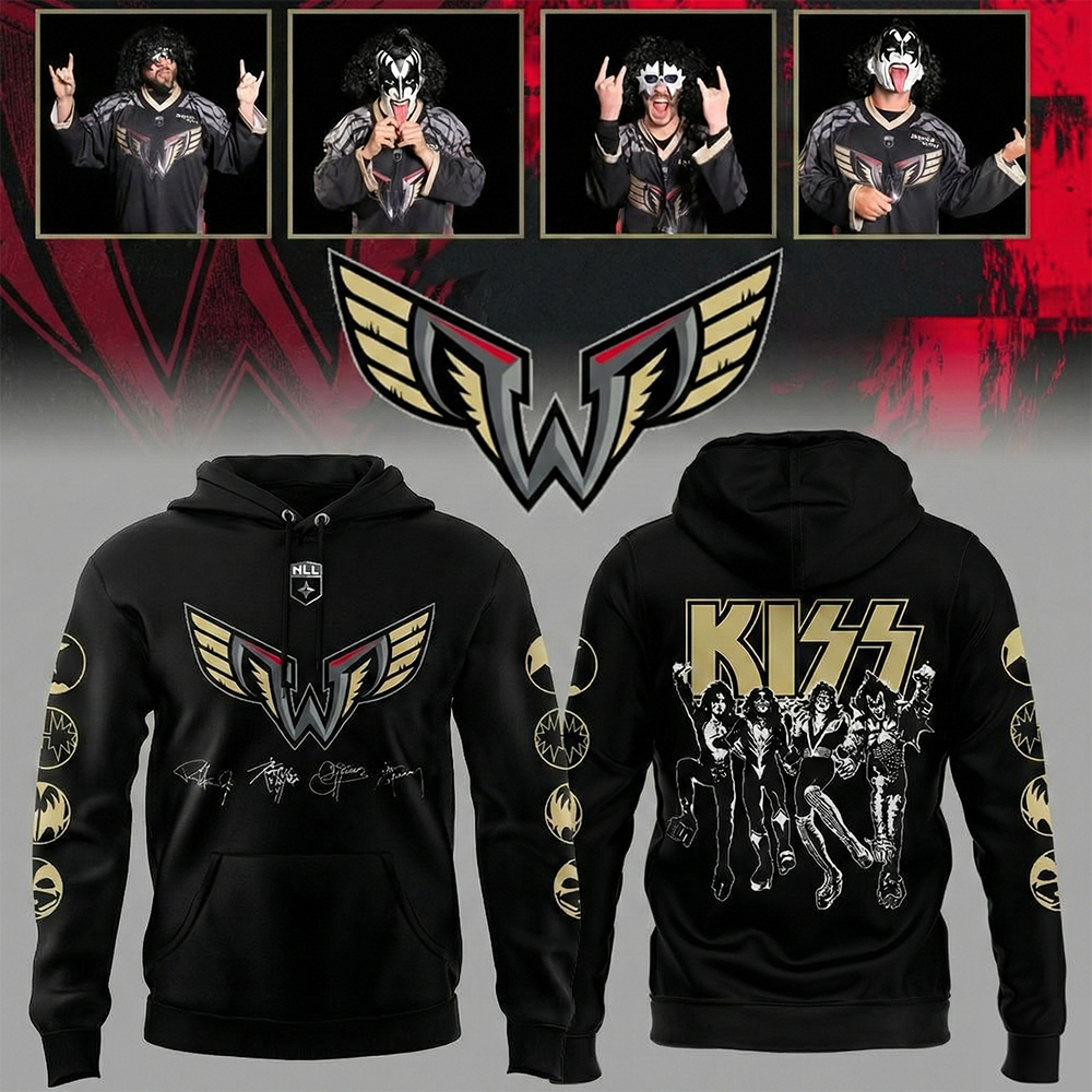 Philadelphia Wings Kiss Band Collaboration Hoodie Wings Merchandise Rock Gift For Music Fans